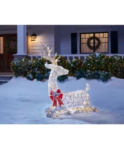 Outdoor Christmas Decorations Home Accents Holiday 3.5 Ft Polar Wishes White LED Lying Deer -Christmas Tree Decorations Shop home accents holiday christmas yard decorations ty457 2011 40 1000