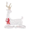 Outdoor Christmas Decorations Home Accents Holiday 3.5 Ft Polar Wishes White LED Lying Deer