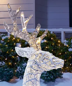 Outdoor Christmas Decorations Home Accents Holiday 3.5 Ft Polar Wishes White LED Lying Deer -Christmas Tree Decorations Shop home accents holiday christmas yard decorations ty457 2011 66 1000