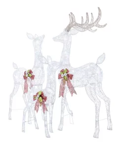 Outdoor Christmas Decorations Home Accents Holiday 3-Piece Fantasleigh Outdoor Christmas Deer Family With LED Cool White Lights -Christmas Tree Decorations Shop home accents holiday christmas yard decorations ty594 2014 a0 1000