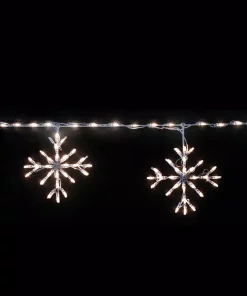 Christmas Lights HOLIDYNAMICS HOLIDAY LIGHTING SOLUTIONS 48 In. L 70-Count Pure White Christmas Roofline Decor LED Blizzard Artisticks (Set Of 2)