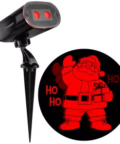 Christmas Lights LightShow Red Projection Strobing Santa Light Stake