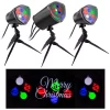 LightShow Multi-Color Whirl-A-Motion Static Merry Christmas LightSync With Sound Projection Stake