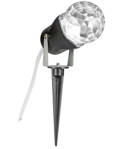 Christmas Lights LightShow 10 In. White Projection Kaleidoscope Spotlight Stake