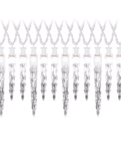 Christmas Lights LightShow ColorMotion 24-Light White Deluxe Christmas Icicle LED String Light
