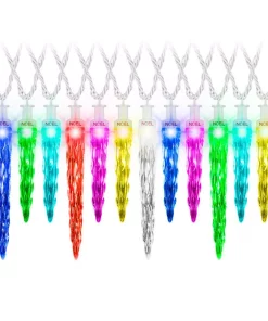 Christmas Lights LightShow ColorMotion 24-Light Multi-Color Deluxe Christmas Icicle LED String Light