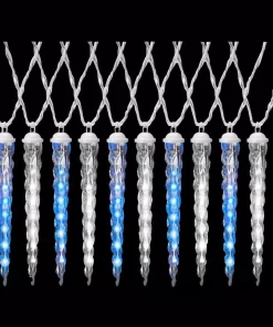 Christmas Lights LightShow 10-Light Shooting Star Effect Icy Blue And White Icicle Light Set