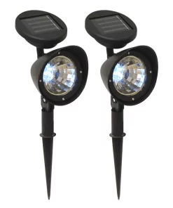 Christmas Lights LUMABASE Solar Powered Black Spotlights (Set Of 2)