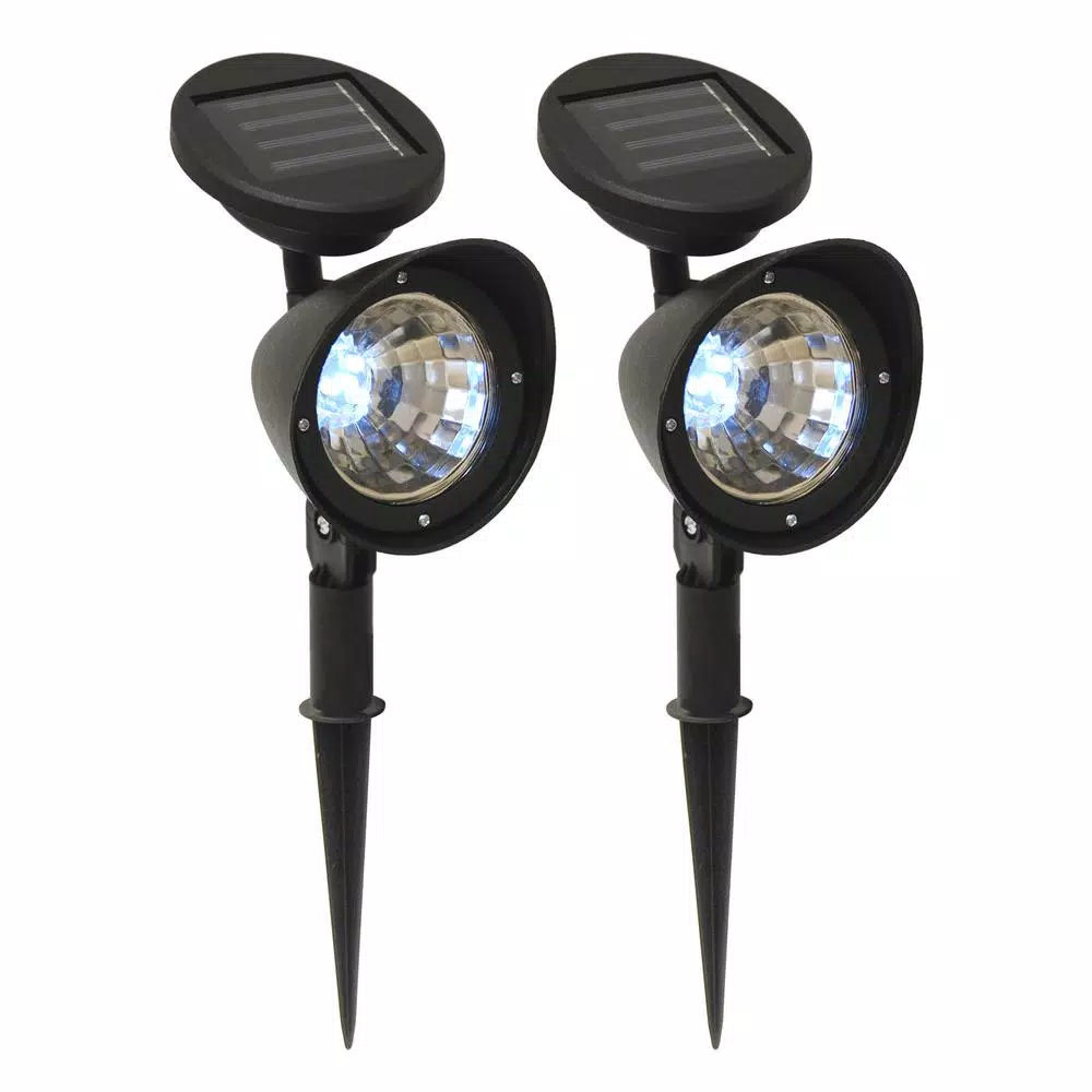 Christmas Lights LUMABASE Solar Powered Black Spotlights (Set Of 2) 1 Christmas Lights LUMABASE Solar Powered Black Spotlights (Set Of 2)