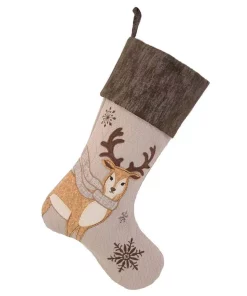 Indoor Christmas Decorations Manor Luxe 20 In. Cozy Reindeer Christmas Stocking