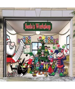 Outdoor Christmas Decorations My Door Decor 7 Ft. X 8 Ft. Santa’s Workshop Holiday Garage Door Decor Mural For Single Car Garage 6 Outdoor Christmas Decorations My Door Decor 7 Ft. X 8 Ft. Santa’s Workshop Holiday Garage Door Decor Mural For Single Car Garage -Christmas Tree Decorations Shop my door decor christmas flags 285903xmas 007 4f 1000