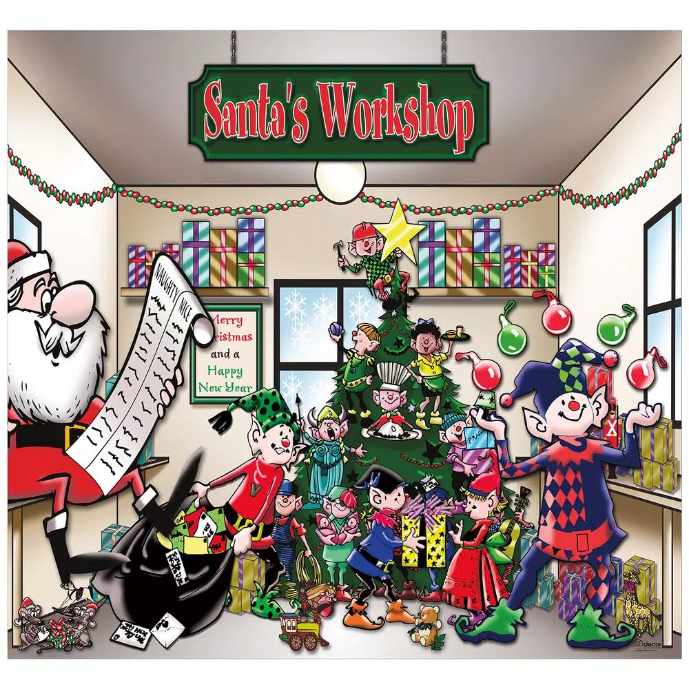 Outdoor Christmas Decorations My Door Decor 7 Ft. X 8 Ft. Santa’s Workshop Holiday Garage Door Decor Mural For Single Car Garage 1 Outdoor Christmas Decorations My Door Decor 7 Ft. X 8 Ft. Santa’s Workshop Holiday Garage Door Decor Mural For Single Car Garage