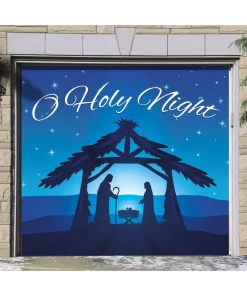 Outdoor Christmas Decorations My Door Decor 7 Ft. X 8 Ft. Nativity Scene O’Holy Night-Christmas Garage Door Decor Mural For Single Car Garage -Christmas Tree Decorations Shop my door decor christmas flags 285903xmas 018 4f 1000
