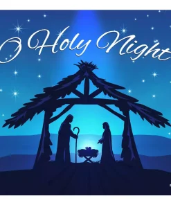 Outdoor Christmas Decorations My Door Decor 7 Ft. X 8 Ft. Nativity Scene O’Holy Night-Christmas Garage Door Decor Mural For Single Car Garage