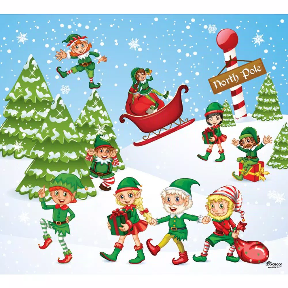 Outdoor Christmas Decorations My Door Decor 7 Ft. X 8 Ft. North Pole Elves-Christmas Garage Door Decor Mural For Single Car Garage 1 Outdoor Christmas Decorations My Door Decor 7 Ft. X 8 Ft. North Pole Elves-Christmas Garage Door Decor Mural For Single Car Garage
