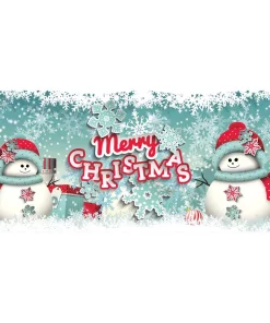 Outdoor Christmas Decorations My Door Decor 7 Ft. X 16 Ft. Snowman Merry Christmas-Outdoor Christmas Holiday Garage Door Banner Decor