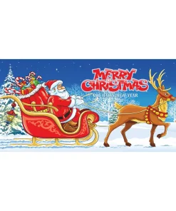 Outdoor Christmas Decorations My Door Decor 7 Ft. X 16 Ft. Santa’s Sleigh Ride-Christmas Garage Door Decor Mural For Double Car Garage