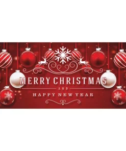 Outdoor Christmas Decorations My Door Decor 7 Ft. X 16 Ft. Red Ornaments In Snow Christmas Garage Door Decor Mural For Double Car Garage