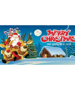 Outdoor Christmas Decorations My Door Decor 7 Ft. X 16 Ft. Santa’s Take Off Christmas Garage Door Decor Mural For Double Car Garage