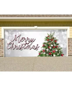 Outdoor Christmas Decorations My Door Decor 7 Ft. X 16 Ft. Merry Christmas Tree Christmas Garage Door Decor Mural For Double Car Garage -Christmas Tree Decorations Shop my door decor christmas flags 285905xmas 025 1f 1000