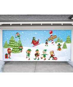 Outdoor Christmas Decorations My Door Decor 7 Ft. X 16 Ft. North Pole Elves-Christmas Garage Door Decor Mural For Double Car Garage 6 Outdoor Christmas Decorations My Door Decor 7 Ft. X 16 Ft. North Pole Elves-Christmas Garage Door Decor Mural For Double Car Garage -Christmas Tree Decorations Shop my door decor christmas flags 285905xmas 026 4f 1000