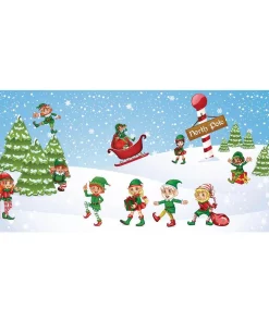 Outdoor Christmas Decorations My Door Decor 7 Ft. X 16 Ft. North Pole Elves-Christmas Garage Door Decor Mural For Double Car Garage