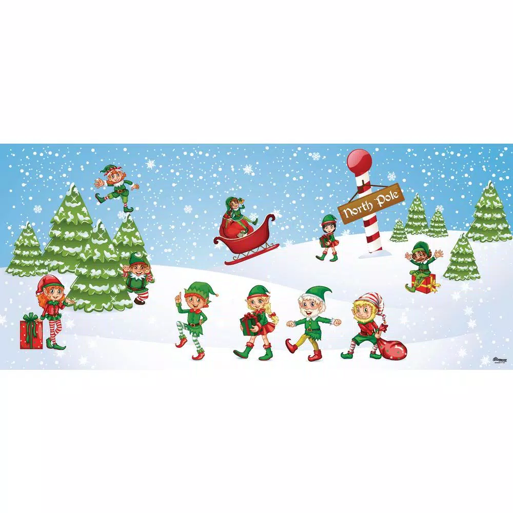 Outdoor Christmas Decorations My Door Decor 7 Ft. X 16 Ft. North Pole Elves-Christmas Garage Door Decor Mural For Double Car Garage 1 Outdoor Christmas Decorations My Door Decor 7 Ft. X 16 Ft. North Pole Elves-Christmas Garage Door Decor Mural For Double Car Garage