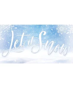 Outdoor Christmas Decorations My Door Decor 7 Ft. X 16 Ft. Let It Snow-Christmas Garage Door Decor Mural For Double Car Garage