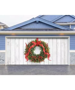 Outdoor Christmas Decorations My Door Decor 7 Ft. X 16 Ft. Christmas Wreath-Christmas Garage Door Decor Mural For Double Car Garage 6 Outdoor Christmas Decorations My Door Decor 7 Ft. X 16 Ft. Christmas Wreath-Christmas Garage Door Decor Mural For Double Car Garage -Christmas Tree Decorations Shop my door decor christmas flags 285905xmas 029 4f 1000