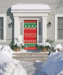 Outdoor Christmas Decorations My Door Decor 36 In. X 80 In. Ugly Christmas Sweater Merry Christmas-Christmas Front Door Decor Mural -Christmas Tree Decorations Shop my door decor christmas flags 285906xmas 002 4f 1000