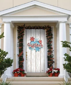 Outdoor Christmas Decorations My Door Decor 36 In. X 80 In. Christmas Wreath-Christmas Front Door Decor Mural -Christmas Tree Decorations Shop my door decor christmas flags 285906xmas 003 4f 1000