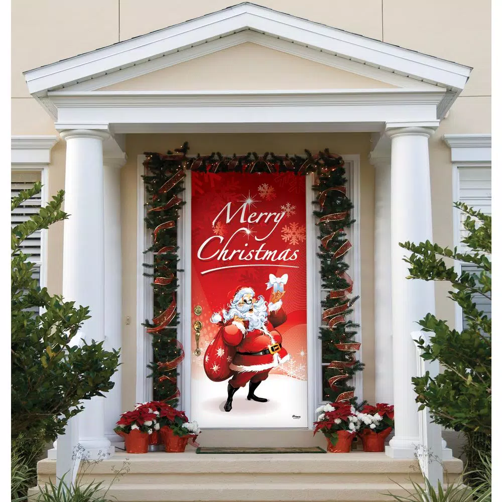 Outdoor Christmas Decorations My Door Decor 36 In. X 80 In. Santa’s Merry Christmas-Christmas Front Door Decor Mural 3 Outdoor Christmas Decorations My Door Decor 36 In. X 80 In. Santa’s Merry Christmas-Christmas Front Door Decor Mural - Image 3