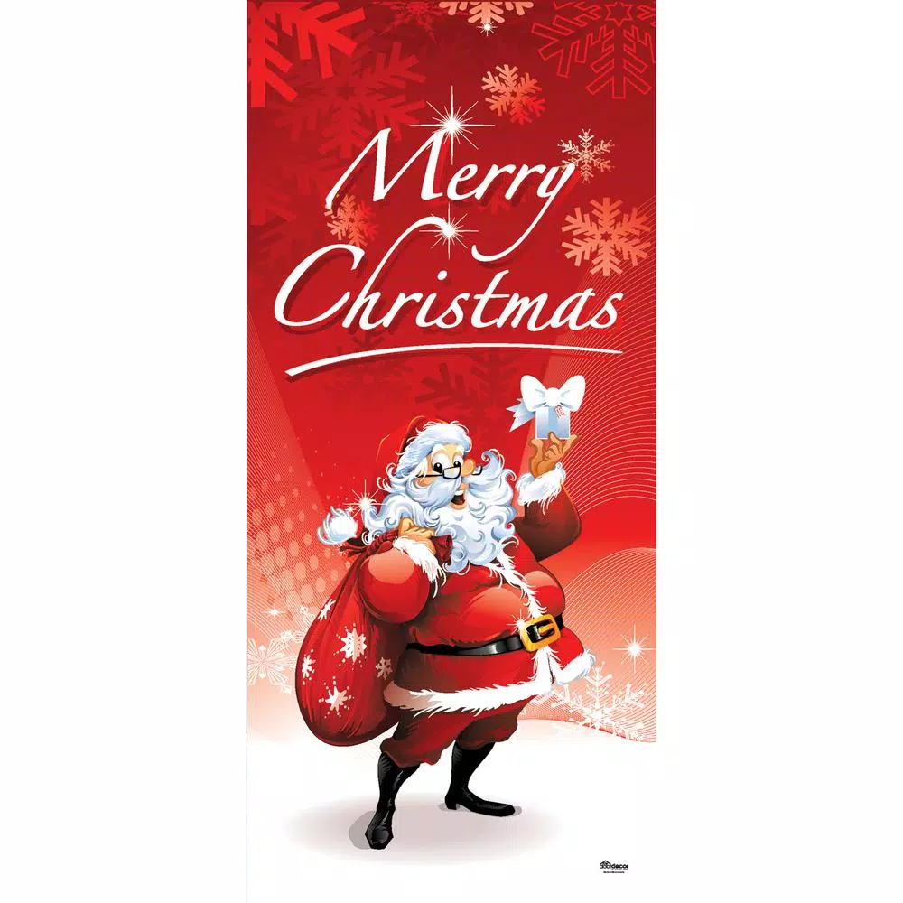 Outdoor Christmas Decorations My Door Decor 36 In. X 80 In. Santa’s Merry Christmas-Christmas Front Door Decor Mural 1 Outdoor Christmas Decorations My Door Decor 36 In. X 80 In. Santa’s Merry Christmas-Christmas Front Door Decor Mural