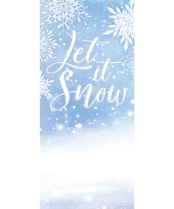 Outdoor Christmas Decorations My Door Decor 36 In. X 80 In. Let It Snow-Christmas Front Door Decor Mural