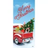 Outdoor Christmas Decorations My Door Decor 36 In. X 80 In. Red Truck Christmas-Christmas Front Door Decor Mural