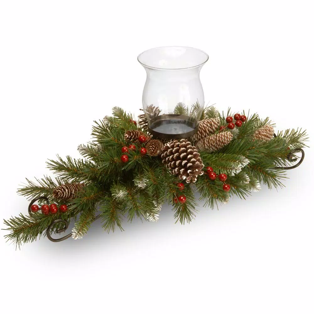 Indoor Christmas Decorations National Tree Company 30 In. Frosted Berry Centerpiece And Candle Holder 1 Indoor Christmas Decorations National Tree Company 30 In. Frosted Berry Centerpiece And Candle Holder
