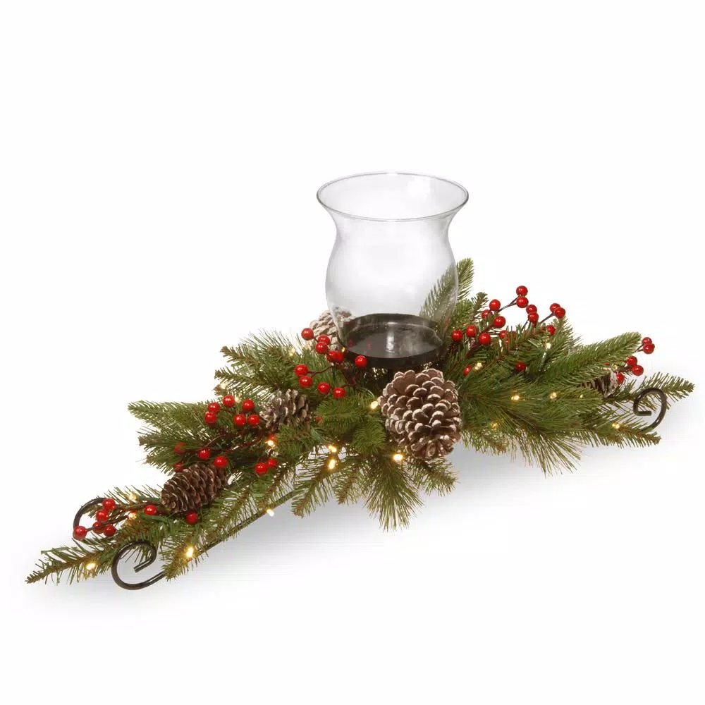 Indoor Christmas Decorations National Tree Company 30 In. Feel Real Bristle Berry Centerpiece With Battery Operated Lights, Berries And Cones 1 Indoor Christmas Decorations National Tree Company 30 In. Feel Real Bristle Berry Centerpiece With Battery Operated Lights, Berries And Cones
