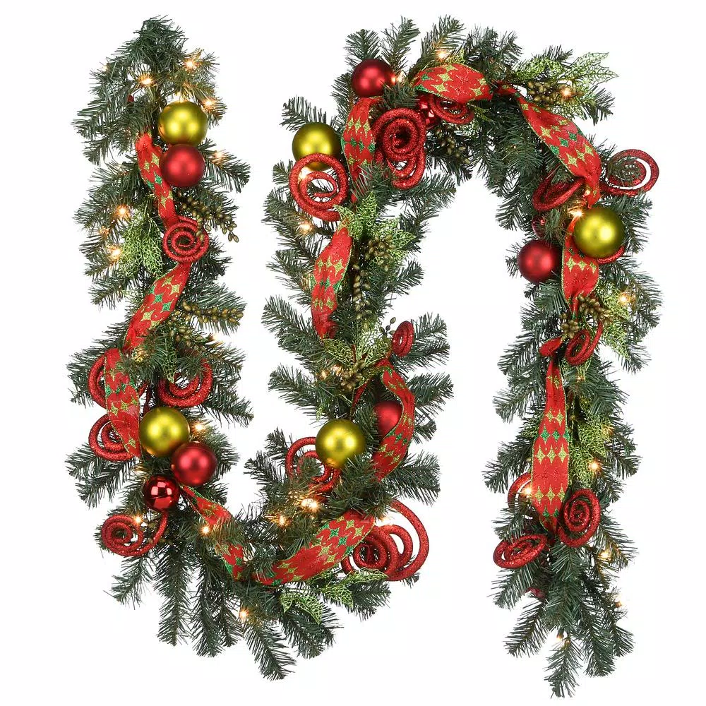 Christmas Greenery National Tree Company 9 Ft. Decorative Collection Ornament Artificial Christmas Garland With Clear Lights 1 Christmas Greenery National Tree Company 9 Ft. Decorative Collection Ornament Artificial Christmas Garland With Clear Lights