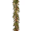 Christmas Greenery National Tree Company 9 Ft. X 12 In. Frosted Pine Berry Collection Garlands With Cones, Red Berries, Silver Glittered Eucalyptus Leaves