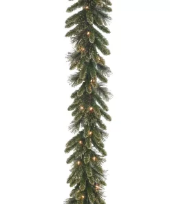 Christmas Greenery National Tree Company 9 Ft. X 10 In. Glittery Gold Pine Garland With Glitter, Gold Cones, Gold Glittered Berries