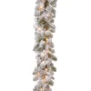 Christmas Greenery National Tree Company 9 Ft. X 12 In. Feel Real Snowy Camden Garland With 50 Clear Lights