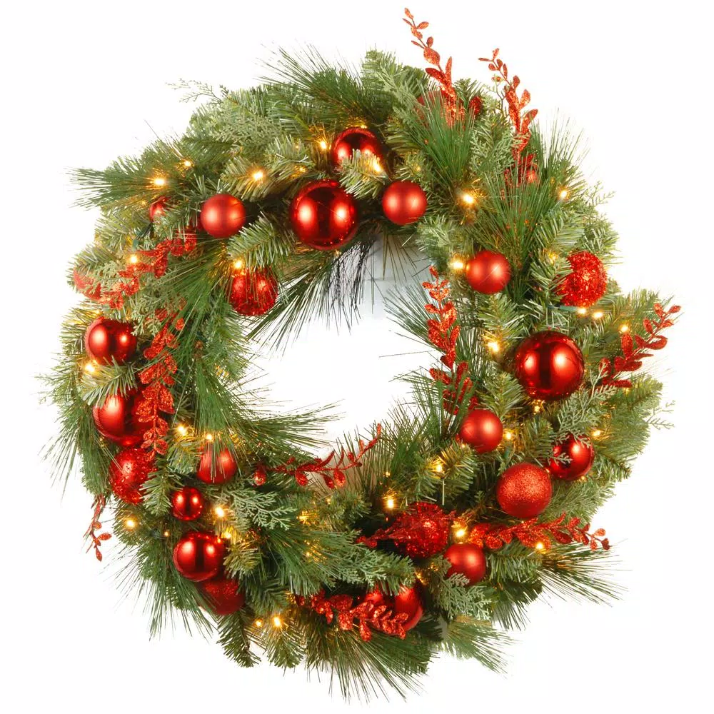 Christmas Greenery National Tree Company 30 In. Battery Operated Decorative Collection Christmas Red Mixed Wreath With Warm White LED Lights 1 Christmas Greenery National Tree Company 30 In. Battery Operated Decorative Collection Christmas Red Mixed Wreath With Warm White LED Lights