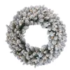 Christmas Greenery National Tree Company 24 In. Feel Real Iceland Fir Wreath With 50-Warm White Battery Operated LED Lights