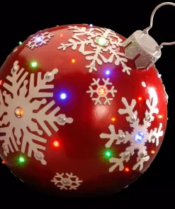 Outdoor Christmas Decorations National Tree Company 18 In. Pre-Lit Ball Ornament Decoration