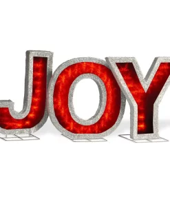 Outdoor Christmas Decorations National Tree Company 18.5 In. JOY Sign With LED Lights