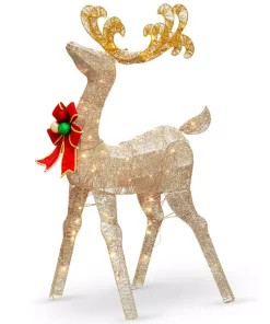 Outdoor Christmas Decorations National Tree Company 48 In. Reindeer Decoration With Clear Lights