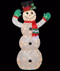 Outdoor Christmas Decorations National Tree Company 48 In. Snowman Decoration With Clear Lights