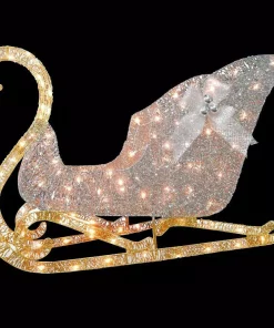 Outdoor Christmas Decorations National Tree Company 48 In. Santa’s Sleigh With Clear Lights