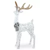 Outdoor Christmas Decorations National Tree Company 65 In. Glittered Standing Buck With 200 Cool White Twinkling LED Lights