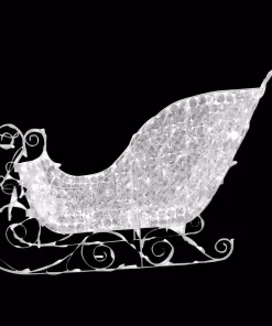 Outdoor Christmas Decorations National Tree Company 60 In. Santa’s Sleigh With LED Lights